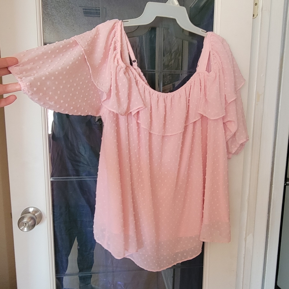 Women's Pink Ruffle Top - Picture 9 of 9